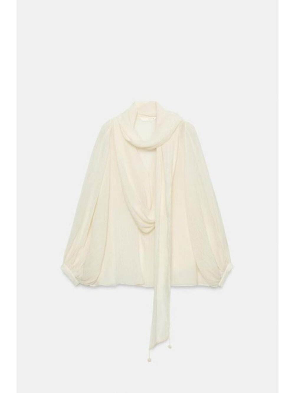 ZARA ZW COLLECTION TIE-FRONT BLOUSE 7521/252/712